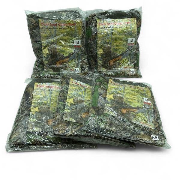 Tree Leaf Camo Suit Size Medium X 5, Includes Jacket, Pants and Mask
