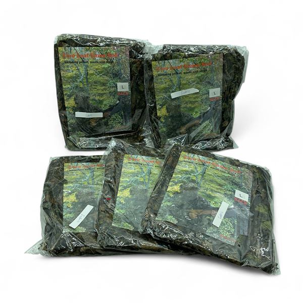 Tree Leaf Camo Suit Size Large X 5 Qty Includes Jacket, Pants and Mask