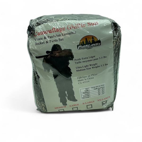 Parklands Ghillie Suit in XXL, Camo Jacket and Pants Set