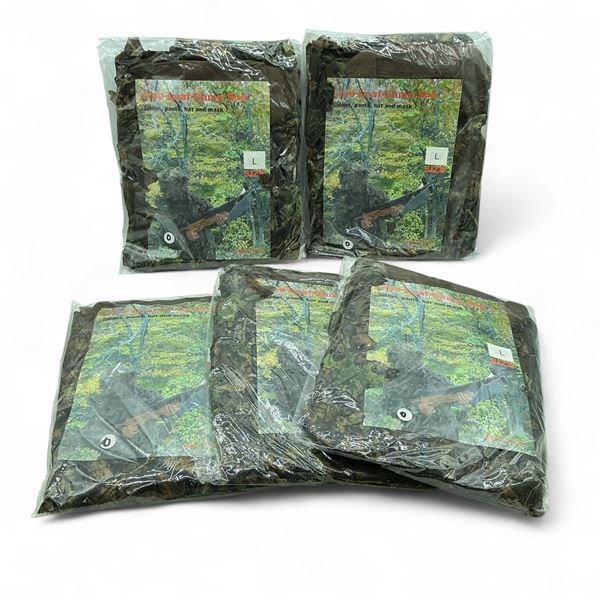 Tree Leaf Camo Suit Size Large X 5 Qty Includes Jacket, Pants and Mask