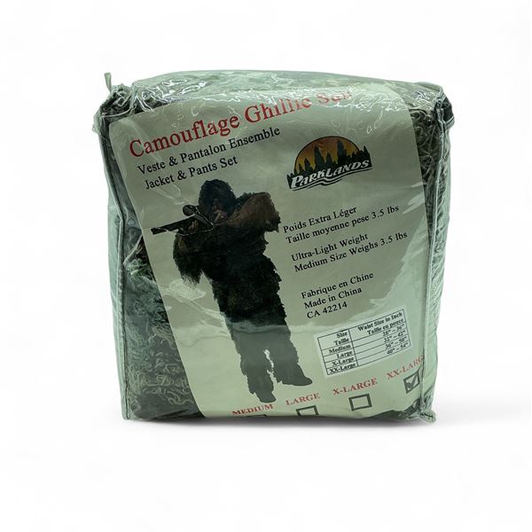 Parklands Ghillie Suit in XXLg, Jacket and Pants Set, New