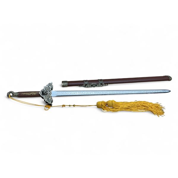 Sword, Overall Length 38", Has Tassel and Dragon Accents, Comes with Scabbard