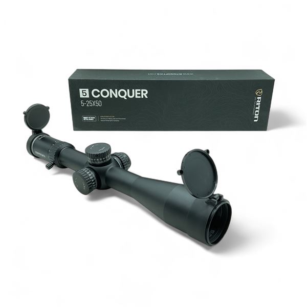 Riton 5 Conquer 5 - 25X 50 mm FFP Illuminated Rifle Scope with BAF Reticle