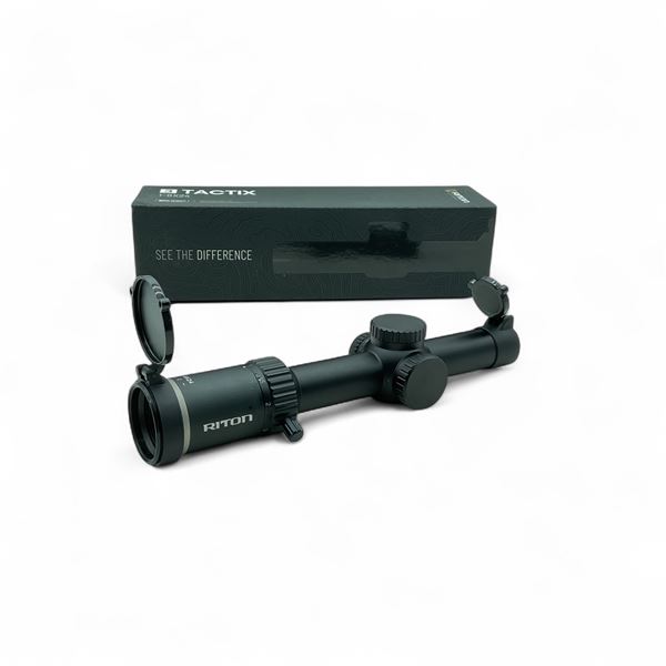 Riton 3 Tactix 1 - 8X 24 mm Illuminated SFP Rifle Scope with OT Reticle