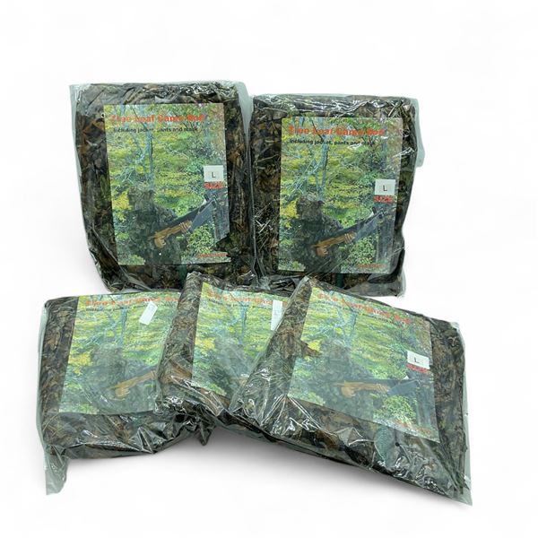 Tree Leaf Camo Suit Size Large X 5 Qty Includes Jacket, Pants and Mask