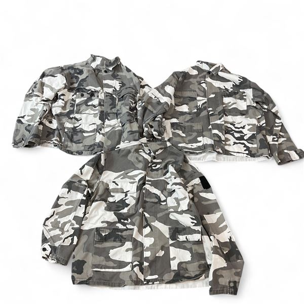 Black and White Camo Combat Shirts, Sizes: Large and Extra-Large