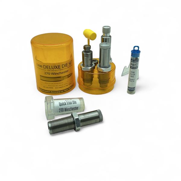Lee 270 Winchester Deluxe Die Set, Lee 270 Winchester Quick Trim Die and Gunslick Brass Jig
