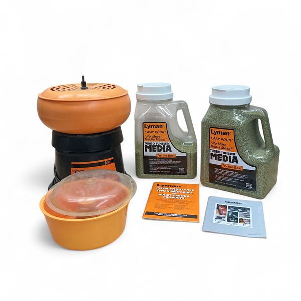 Lyman Turbo Tumbler, 2 Tumbler Bowls with Lids and Lyman Turbo Tumbler Media