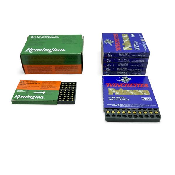 Winchester WSR Small Rifle Primers and Remington No. 7-1/2 Small Rifle Primers, Approx. 1306 Qty