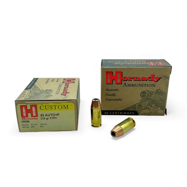 Hornady Custom 45 Auto+P, 230 Grain XTP Ammunition, 40 Rounds