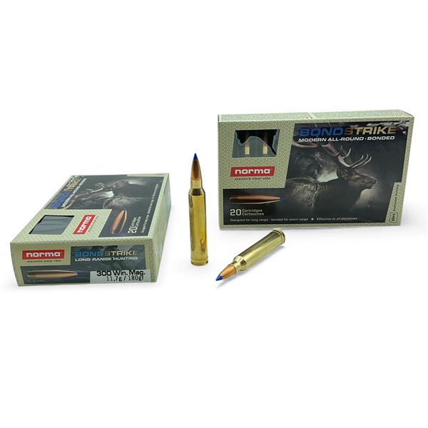 Norma Bond Strike 300 Win Mag, 180 Grain Long Range Ammunition, 40 Rounds