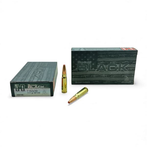 Hornady Black 7.62x39, 111 Grain MFX Ammunition, 40 Rounds