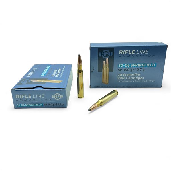 PPU 30-06 Springfield, 150 Grain SP Ammunition, 40 Rounds
