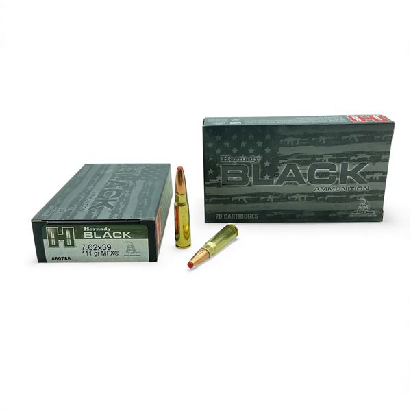 Hornady Black 7.62x39, 111 Grain MFX Ammunition, 40 Rounds