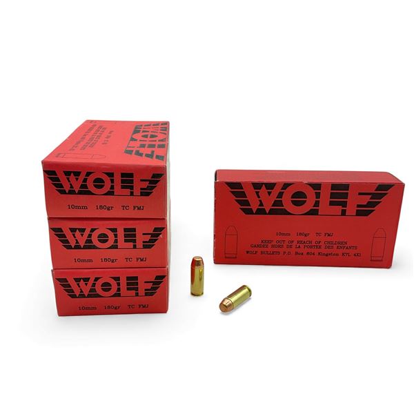 Wolf 10mm, 180 Grain TC FMJ Ammunition, 200 Rounds