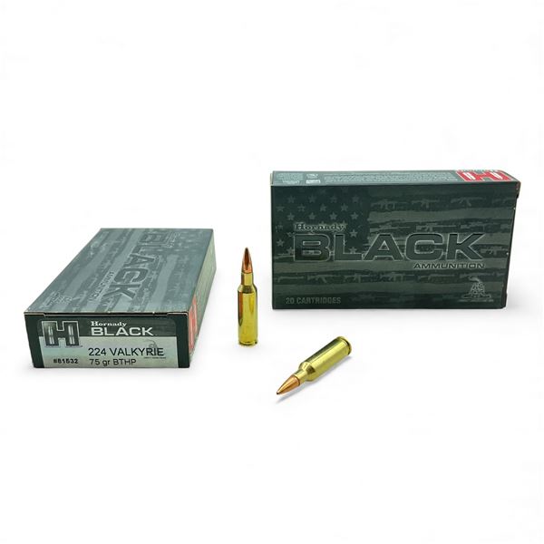 Hornady Black 224 Valkyrie, 75 Grain BTHP Ammunition, 40 Rounds