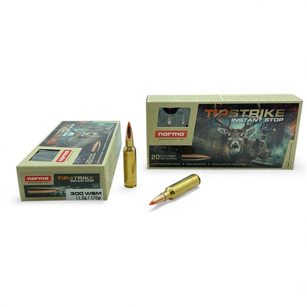 Norma Tip Strike 300 WSM, 170 Grain Ammunition, 40 Rounds