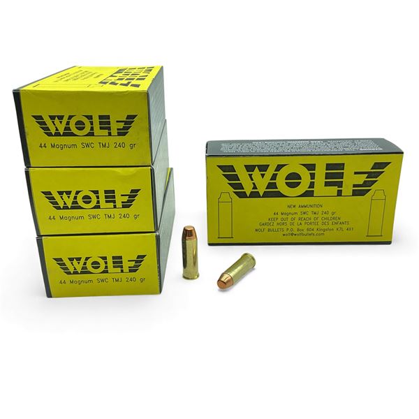 Wolf 44 Magnum, 240 Grain SWC TMJ Ammunition, 200 Rounds