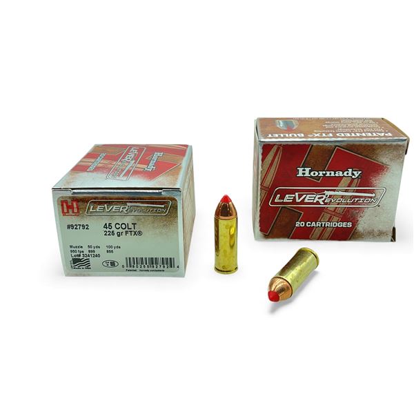 Hornady LeveRevolution 45 Colt, 225 Grain FTX Ammunition, 40 Rounds