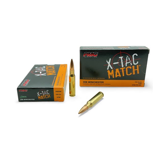 PMC X-Tac Match 308 Win, 168 Grain OTM Ammunition, 40 Rounds