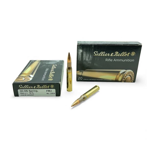 Sellier & Bellot 30-06 Spring., 150 Grain FMJ Ammunition, 40 Rounds