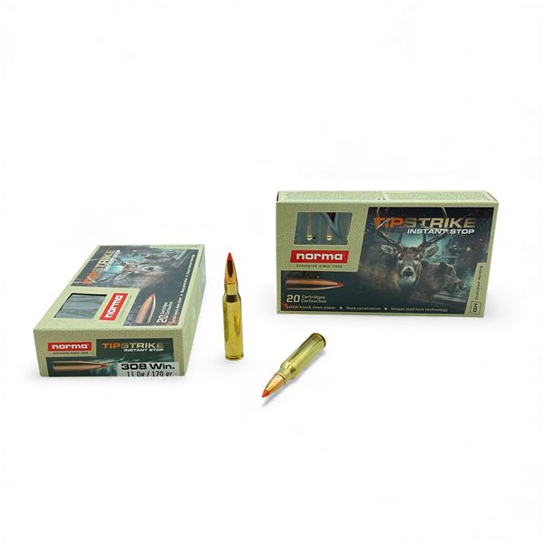 Norma Tip Strike 308 Win, 170 Grain Ammunition, 40 Rounds