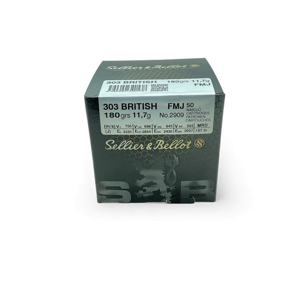 Sellier & Bellot 303 British, 180 Grain FMJ Ammunition, 50 Rounds