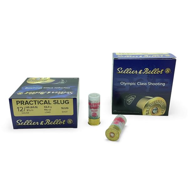 Sellier & Bellot Practical Slug 12 Ga, 2-1/2”, 1-1/8 oz Slug ammunition, 50 Rounds