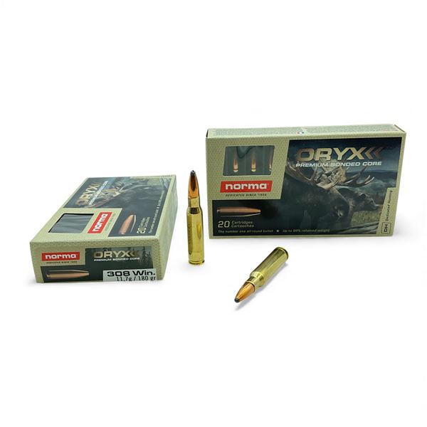 Norma Oryx 308 Win, 180 Grain Ammunition, 40 Rounds