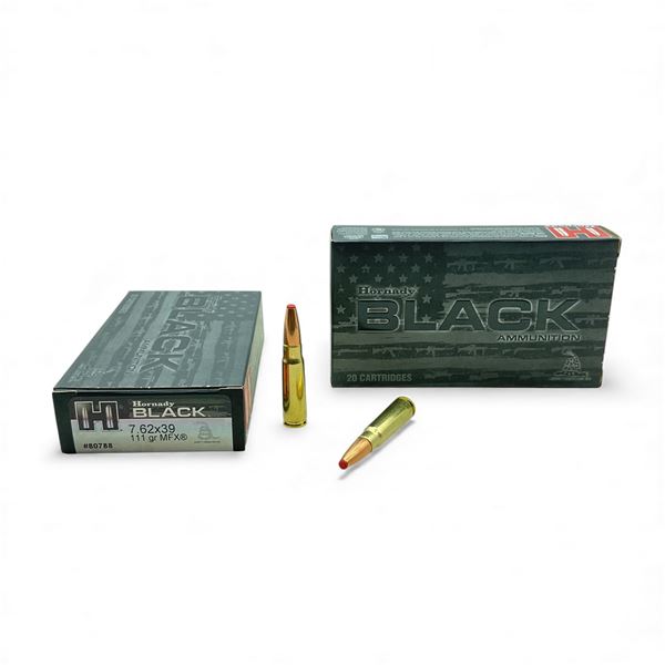 Hornady Black 7.62x39, 111 Grain MFX Ammunition, 40 Rounds