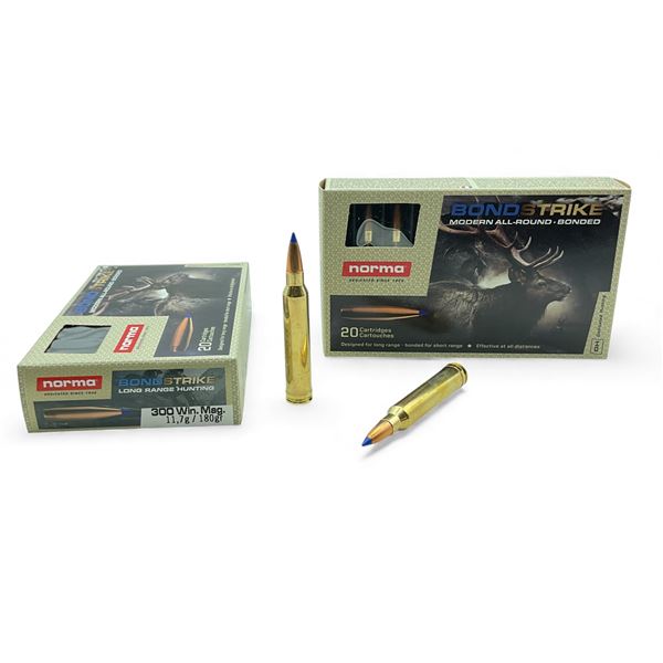 Norma Bond Strike 300 Win Mag, 180 Grain Ammunition, 40 Rounds