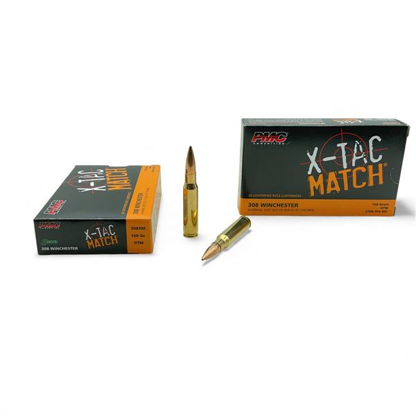 PMC X-Tac Match 308 Win, 168 Grain OTM Ammunition, 40 Rounds