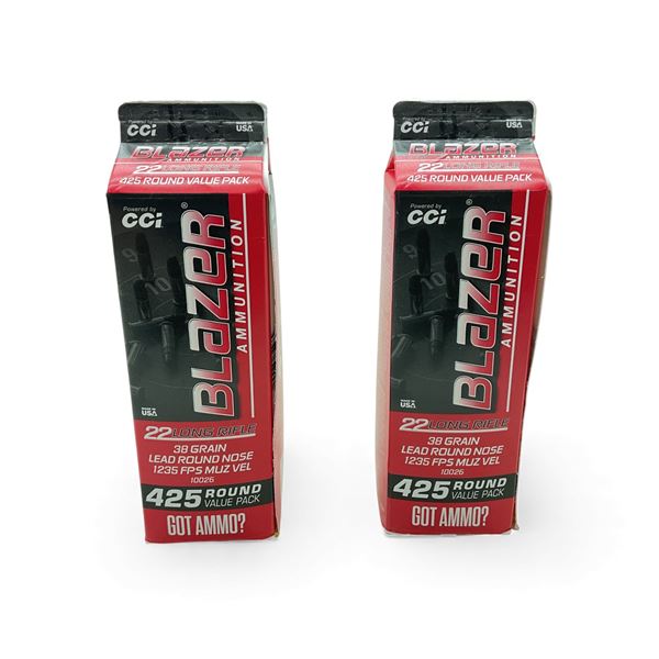 CCI Blazer .22 LR, 38 Grain Lead Round Nose Ammunition, 850 Rounds
