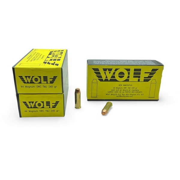 Wolf 44 Magnum, 240 Grain SWC TMJ Ammunition, 150 Rounds