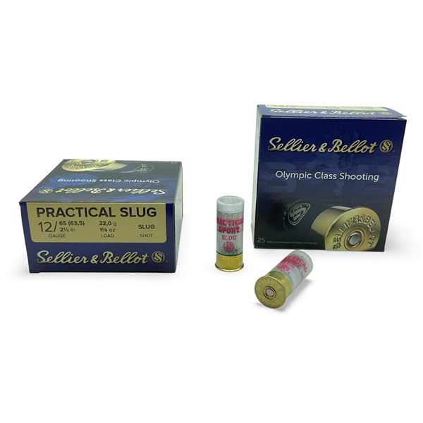 Sellier & Bellot Practical Slug 12 Ga, 2-1/2”, 1-1/8 oz Slug ammunition, 50 Rounds