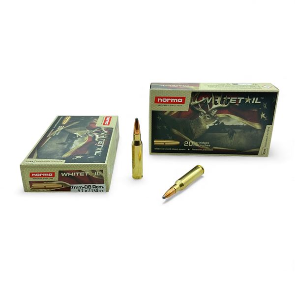 Norma Whitetail 7mm-08 Rem, 150 Grain Ammunition, 40 Rounds