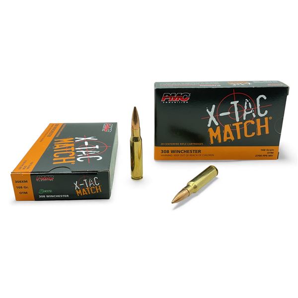 PMC X-Tac Match 308 Win, 168 Grain OTM Ammunition, 40 Rounds