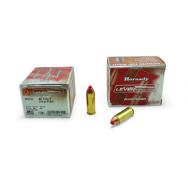 Hornady LeveRevolution 45 Colt, 225 Grain FTX Ammunition, 40 Rounds