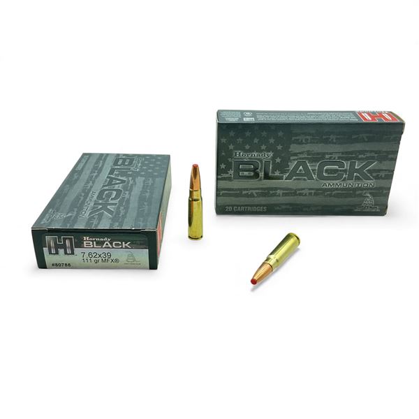Hornady Black 7.62x39, 111 Grain MFX Ammunition, 40 Rounds