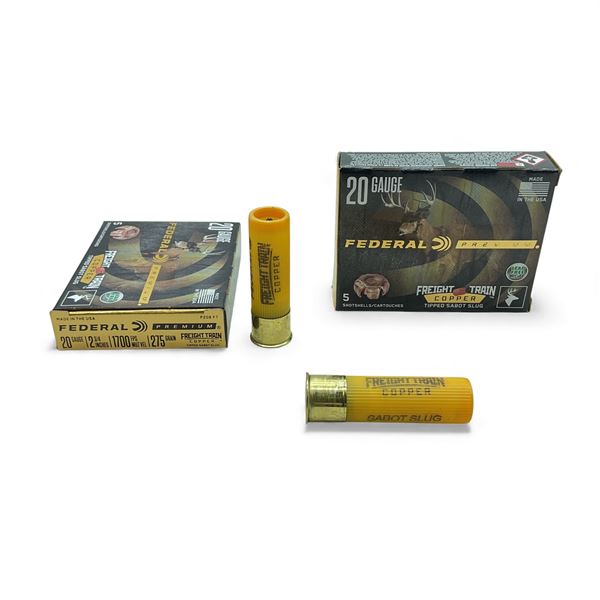 Federal Premium 20 Ga, 2-3/4", 275 Grain Freight Train Copper Tipped Sabot Slug Ammunition, 10 Round