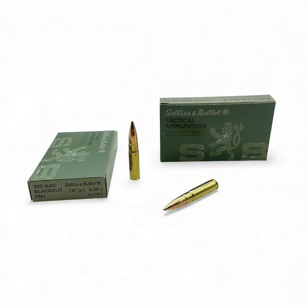Sellier & Bellot 300 AAC Blackout, 147 Grain FMJ Ammunition, 40 Rounds