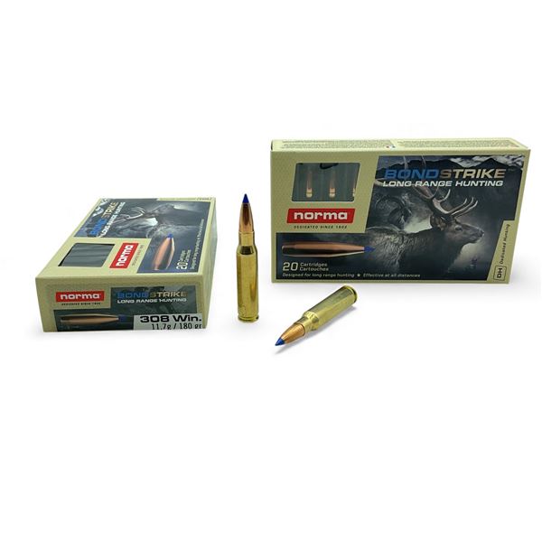 Norma Bond Strike 308 Win, 180 Grain Ammunition, 40 Rounds