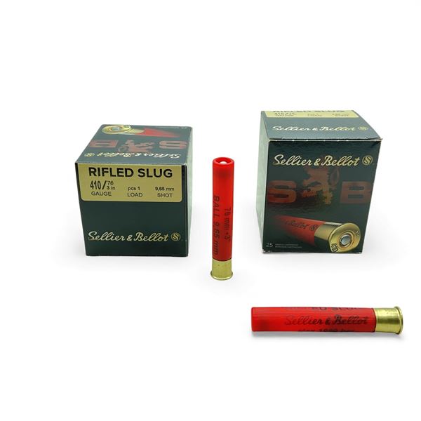 Sellier & Bellot 410 Ga, 3" Rifled Slug Ammunition, 50 Rounds