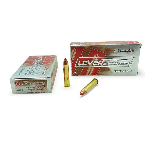 Hornady LeveRevolution 45-70 Govt., 250 Grain Monoflex Ammunition, 40 Rounds