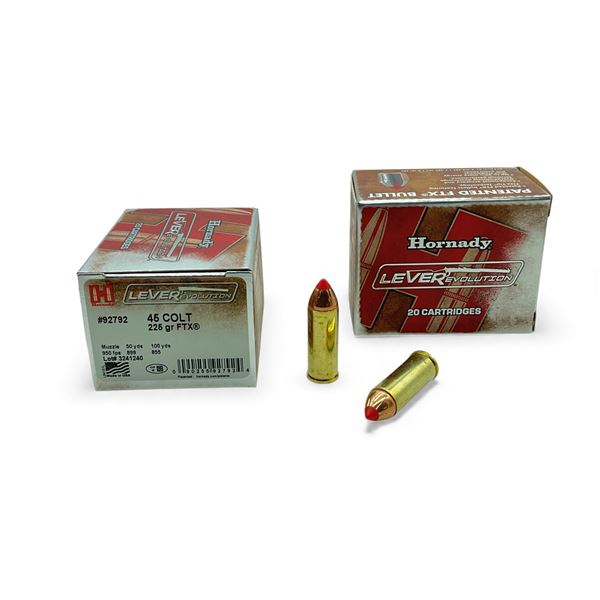 Hornady LeveRevolution 45 Colt, 225 Grain FTX Ammunition, 40 Rounds