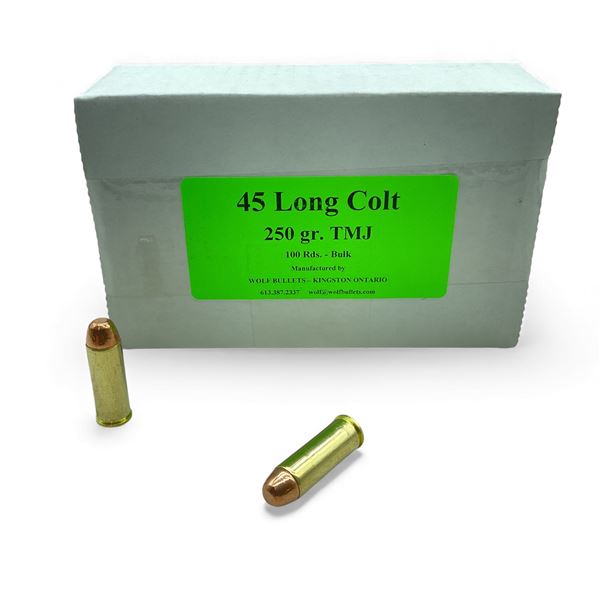 Wolf 45 Long Colt, 250 Grain TMJ Ammunition, 100 Rounds