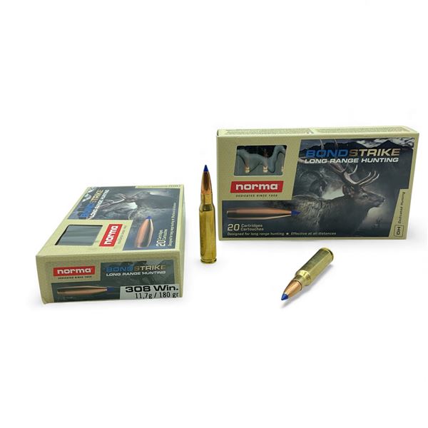 Norma Bond Strike 308 Win, 180 Grain Ammunition, 40 Rounds