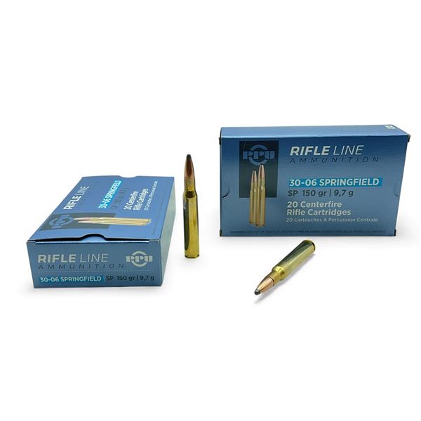 PPU 30-06 Springfield, 150 Grain SP Ammunition, 40 Rounds