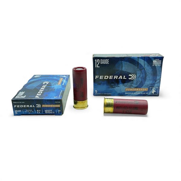 Federal Power Shok 12 Ga, 2-3/4", 1 oz Maximum Rifled Slug Ammunition, 10 Rounds