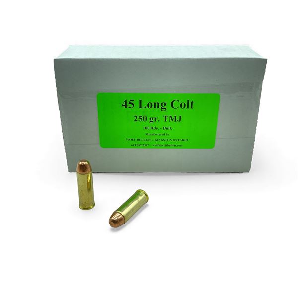 Wolf 45 Long Colt, 250 Grain TMJ Ammunition, 100 Rounds